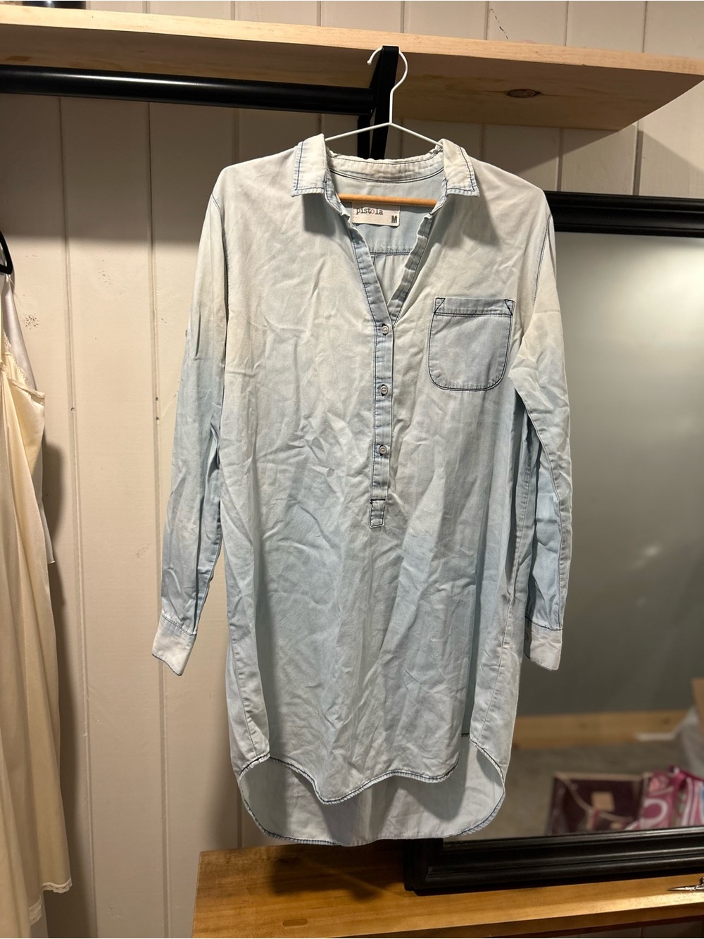 Pistola 70s fade Denim‎ Shirt Dress - M